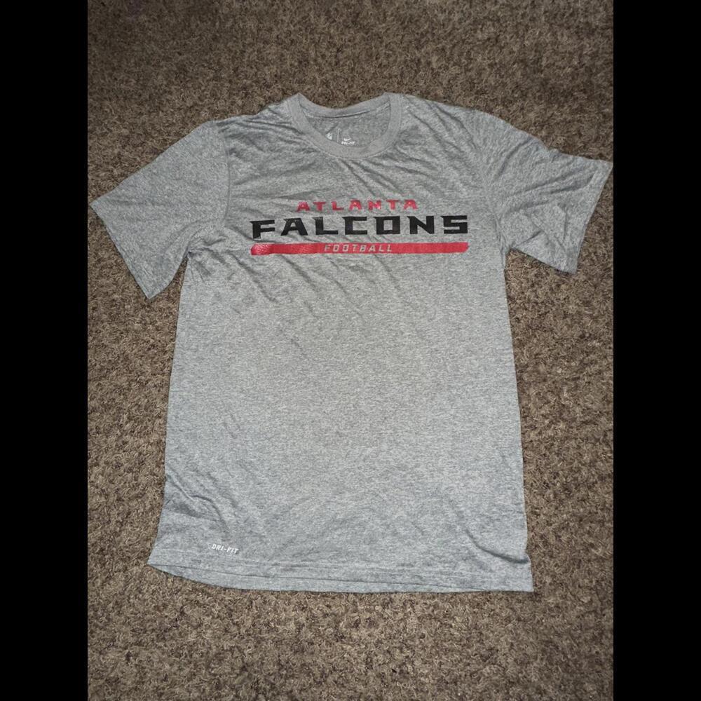Nike Atlanta Falcons Fast Wordmark Logo T-Shirt, Gray Heather